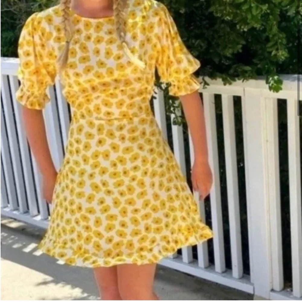 Faithfull The Brand Florence Mini Dress Marigold Size 2
